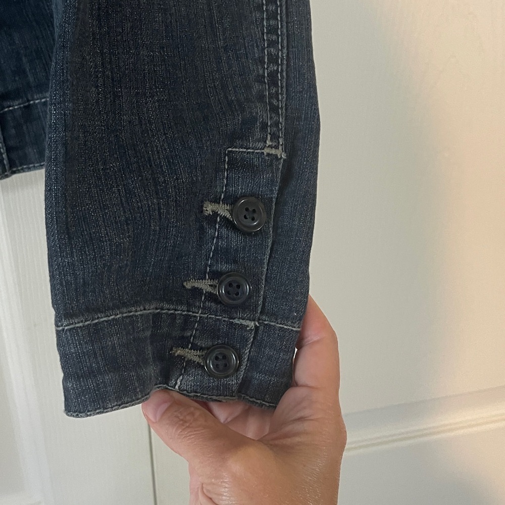 CAbi Dark Blue Denim Jacket women’s size medium - Picture 3 of 5